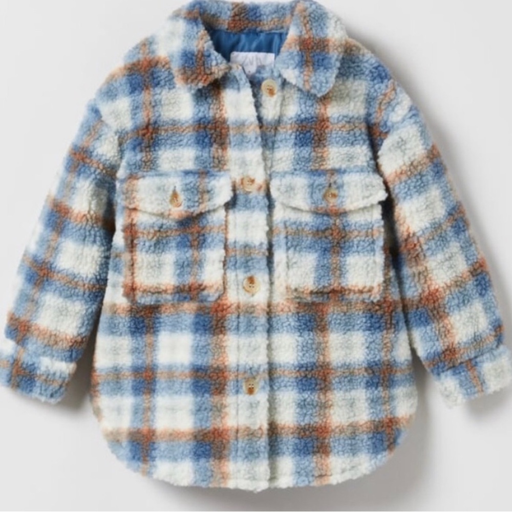 Zara Plaid Sherpa Jacket